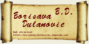 Borisava Dulanović vizit kartica